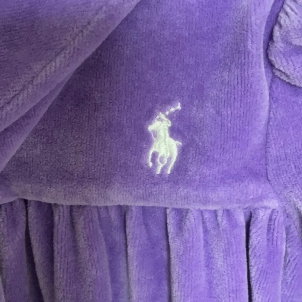 Ralph Lauren Purple Plush Velour Footed Onesie Size 9 Month Quiet Luxury Preppy